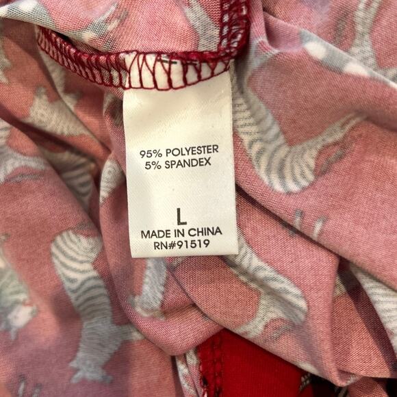 1 ECHO NWT Festive Zebra Notch Pajamas Long Sleeve Button Top Pants Set PJs L - Picture 10 of 10